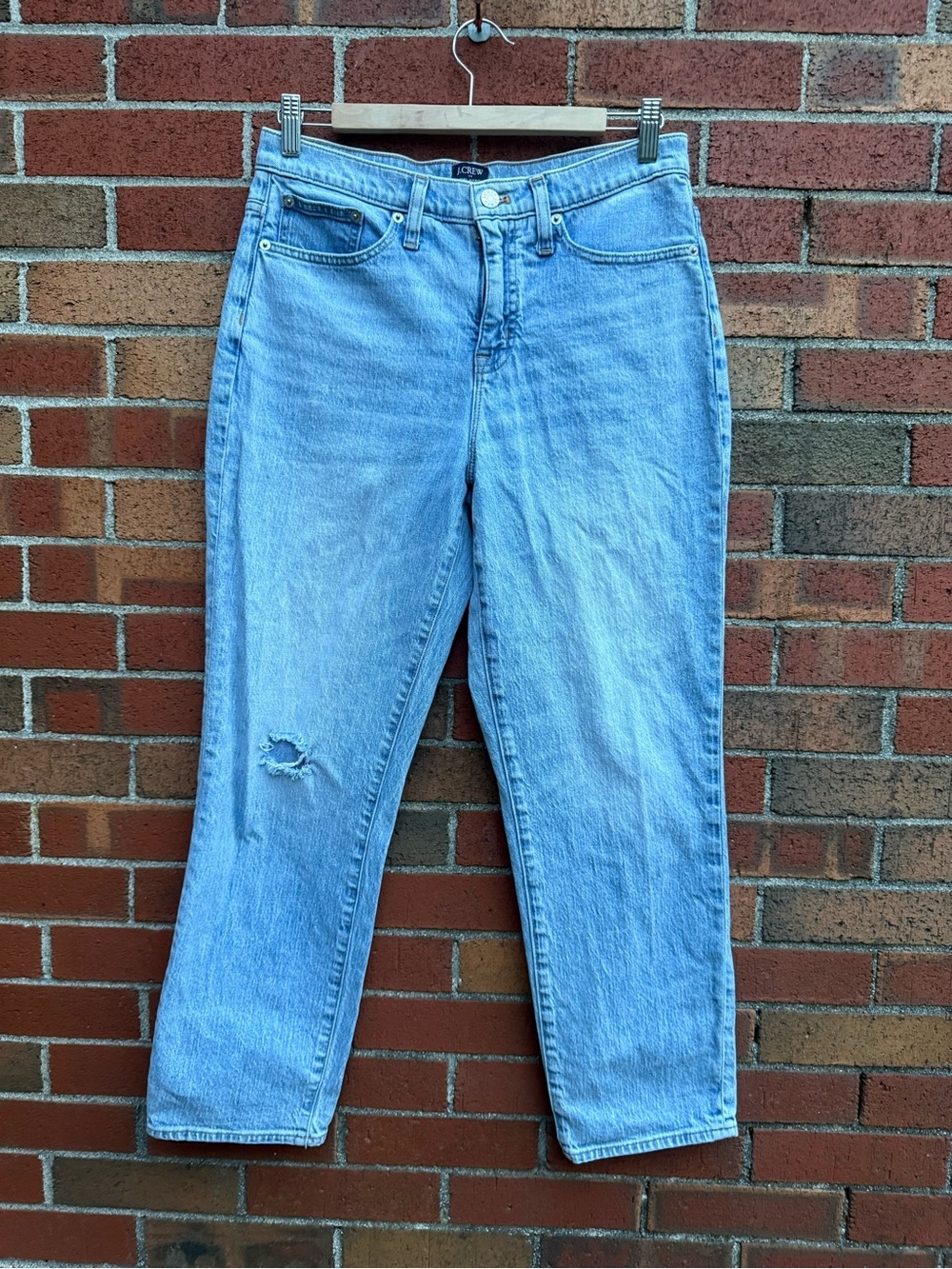 J.Crew Relaxed Boyfriend Jeans Distressed Light Wash Denim Re-Imagined Women's